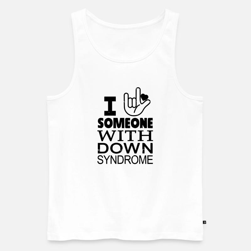 Down-Syndrom Liebhaber - Männer Premium Bio Tank Top - Weiß