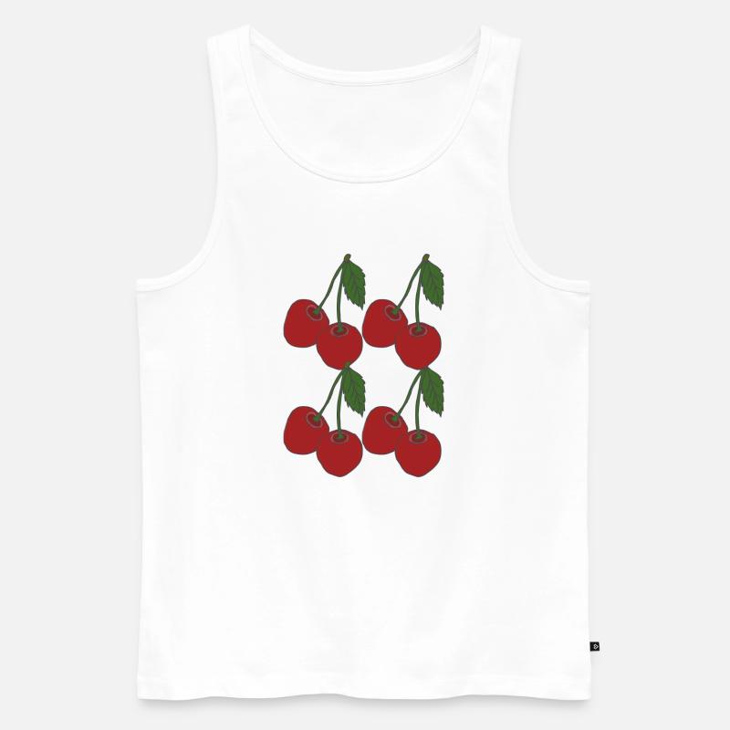 kirschen 4fach - Männer Premium Bio Tank Top - Weiß