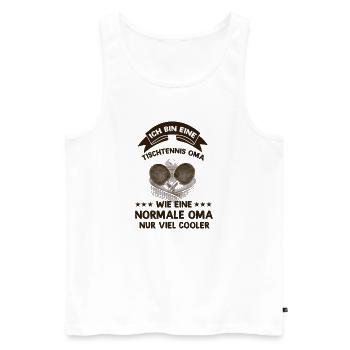 Ich bin eine Tischtennis Oma - Männer Premium Bio Tank Top - Weiß - Vorne - Michal (187cm)
