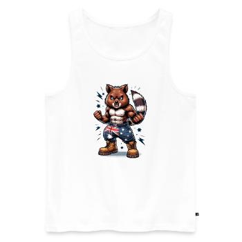 Design de chasseur australien Quokka - Débardeur bio Premium Homme - blanc - Devant - Michal (187cm)