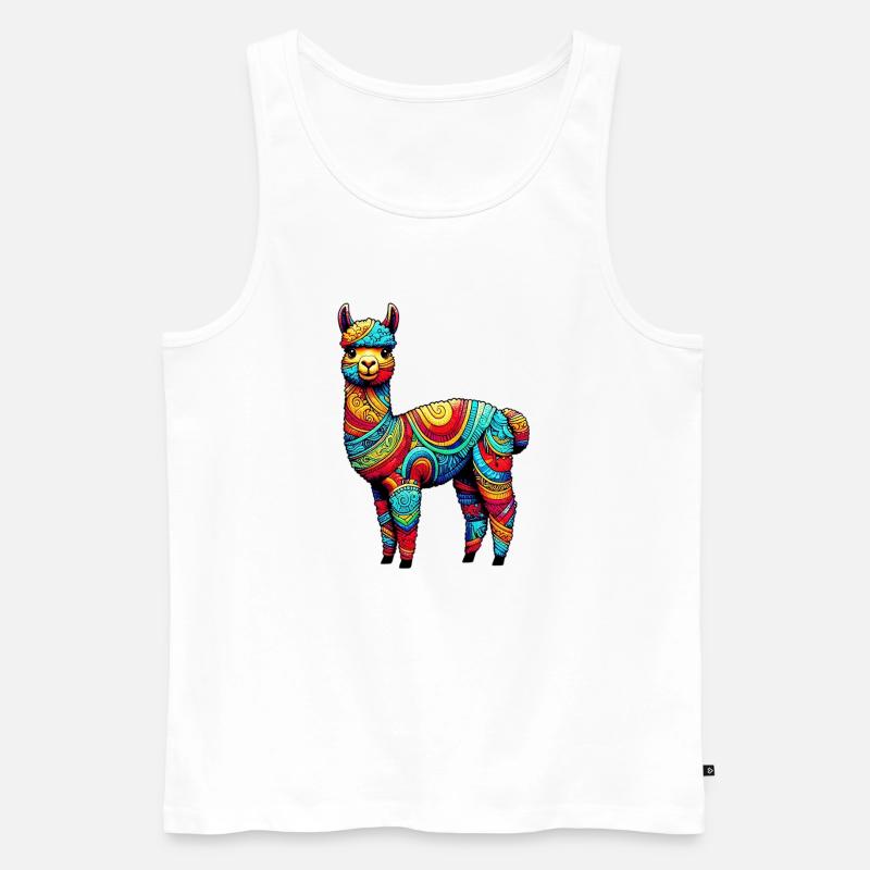 Alpaka - Männer Premium Bio Tank Top - Weiß