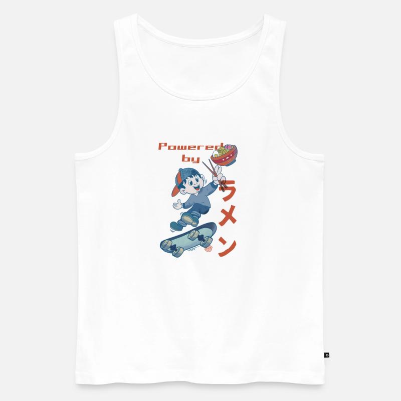 Powered by Ramen - Männer Premium Bio Tank Top - Weiß