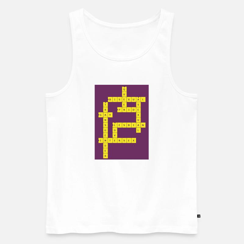 Kreuzworträtsel Divers - Männer Premium Bio Tank Top - Weiß