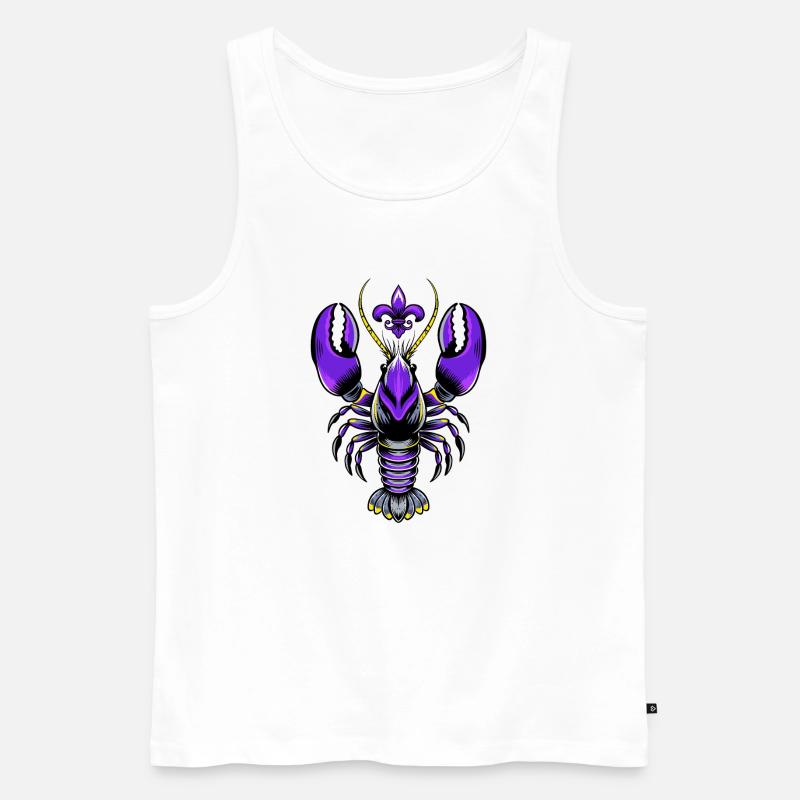 Mardi Gras Languste mit Fleur-de-Lis Design - Männer Premium Bio Tank Top - Weiß