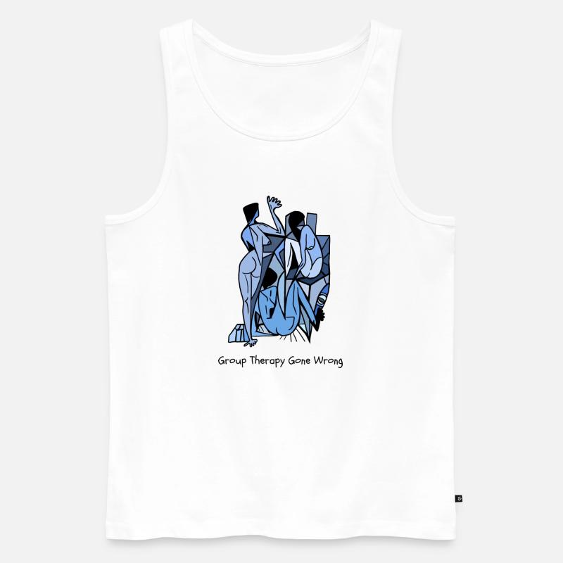 Group Therapy Gone Wrong - Männer Premium Bio Tank Top - Weiß