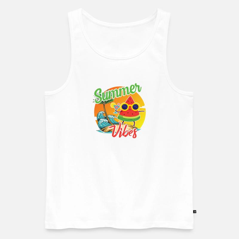 Sommer Vibes Wassermelone Design - Männer Premium Bio Tank Top - Weiß