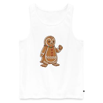 Süßer Weihnachts Pinguin Lebkuchenmann Cartoon Süß - Männer Premium Bio Tank Top - Weiß - Vorne - Michal (187cm)