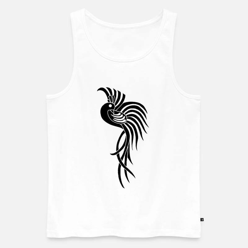 Schwarzer Vogel des Paradieses - Männer Premium Bio Tank Top - Weiß