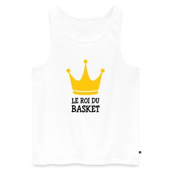 The King of Basketball - Men's Premium Organic Tank Top - white - Front - Michal (187cm)