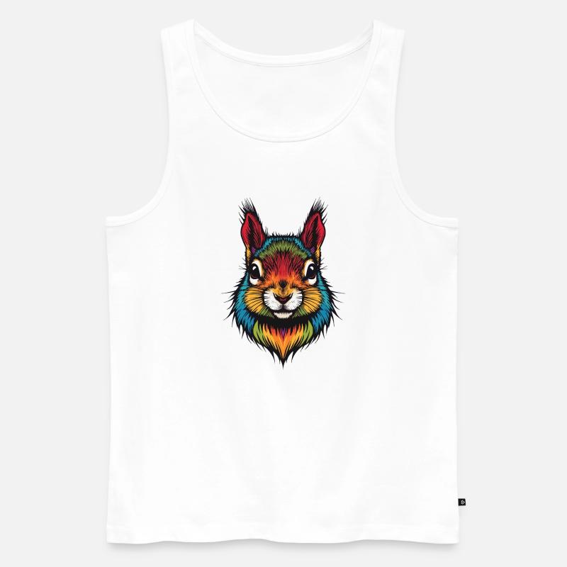 Buntes Eichhörnchen tierische Farbexplosion - Männer Premium Bio Tank Top - Weiß