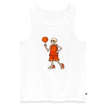 Skeleton Hoops 23 - Débardeur bio Premium Homme - blanc - Devant - AI Model Male 178 light (178cm)