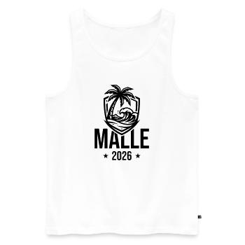 Malle 2026 Palm Trees Beach - Men's Premium Organic Tank Top - white - Front - Michal (187cm)
