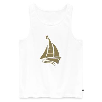 voilier voilier sailor silhouette minimaliste - Débardeur bio Premium Homme - blanc - Devant - Michal (187cm)