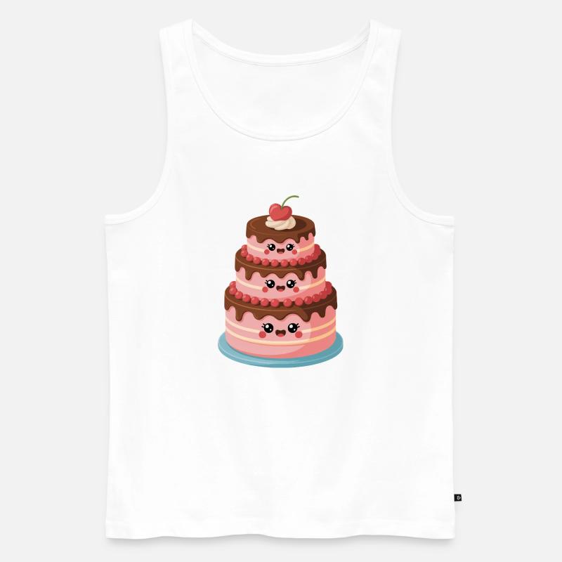 Kuchen Comic süß - Männer Premium Bio Tank Top - Weiß