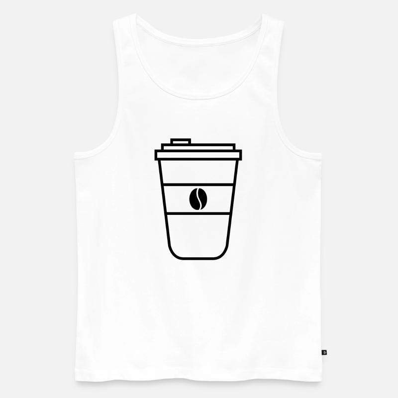 Kaffeetasse - Männer Premium Bio Tank Top - Weiß