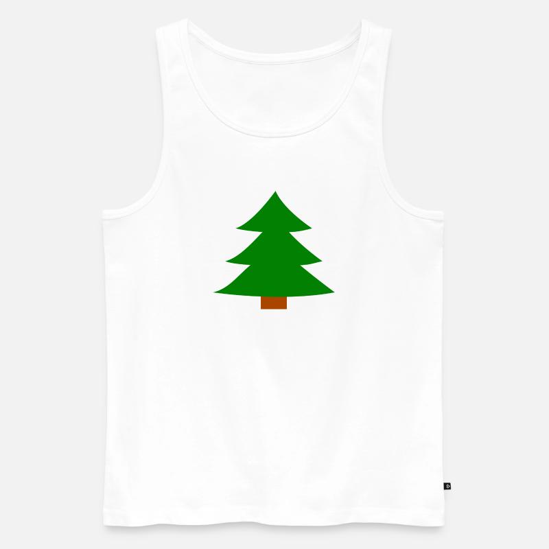 Weihnachtsbaum Silhouette - Männer Premium Bio Tank Top - Weiß