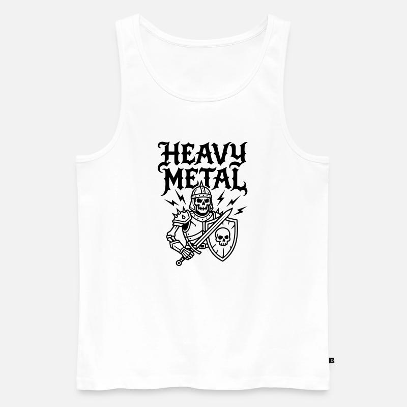 Schwermetall - Männer Premium Bio Tank Top - Weiß