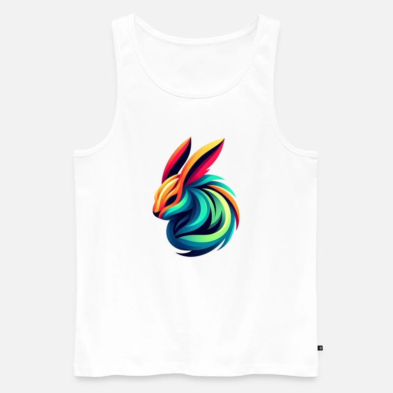 Leuchtender Farbenhase - Männer Premium Bio Tank Top - Weiß