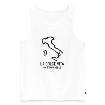 Italy Cycling Dolce Vita Shirt - Men's Premium Organic Tank Top - white - Front - Michal (187cm)