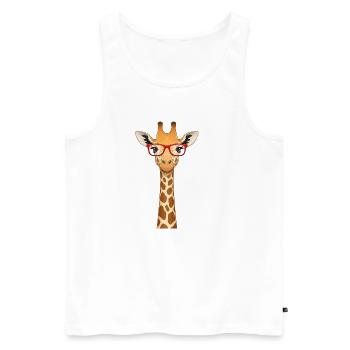 Lustige Giraffe mit roter Brille T-Shirt süßes Tier - Männer Premium Bio Tank Top - Weiß - Vorne - Michal (187cm)