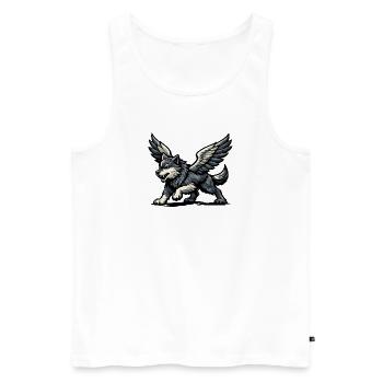Flügelwolf Majestätisch - Männer Premium Bio Tank Top - Weiß - Vorne - Michal (187cm)