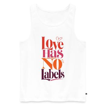 Love Has No Labels LGBTQ Statement Retro CSD Fans - Men's Premium Organic Tank Top - white - Front - Michal (187cm)