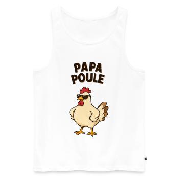 Papa poule - Débardeur bio Premium Homme - blanc - Devant - Michal (187cm)