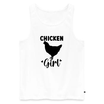 Huhn Statement - Männer Premium Bio Tank Top - Weiß - Vorne - Michal (187cm)