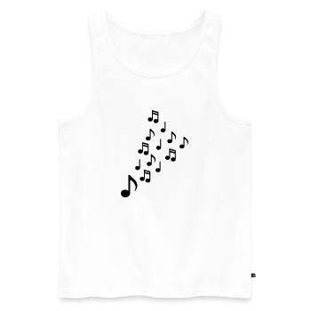 Noten - Musik - Männer Premium Bio Tank Top - Weiß - Vorne - Michal (187cm)