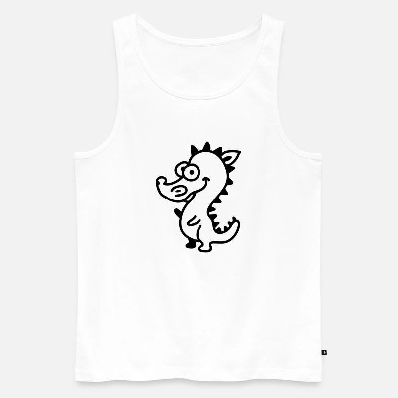 Drachen - Line - Männer Premium Bio Tank Top - Weiß
