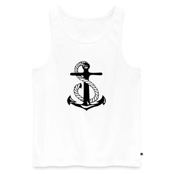 anchor skipper - Men's Premium Organic Tank Top - white - Front - AI Model Male 178 light (178cm)