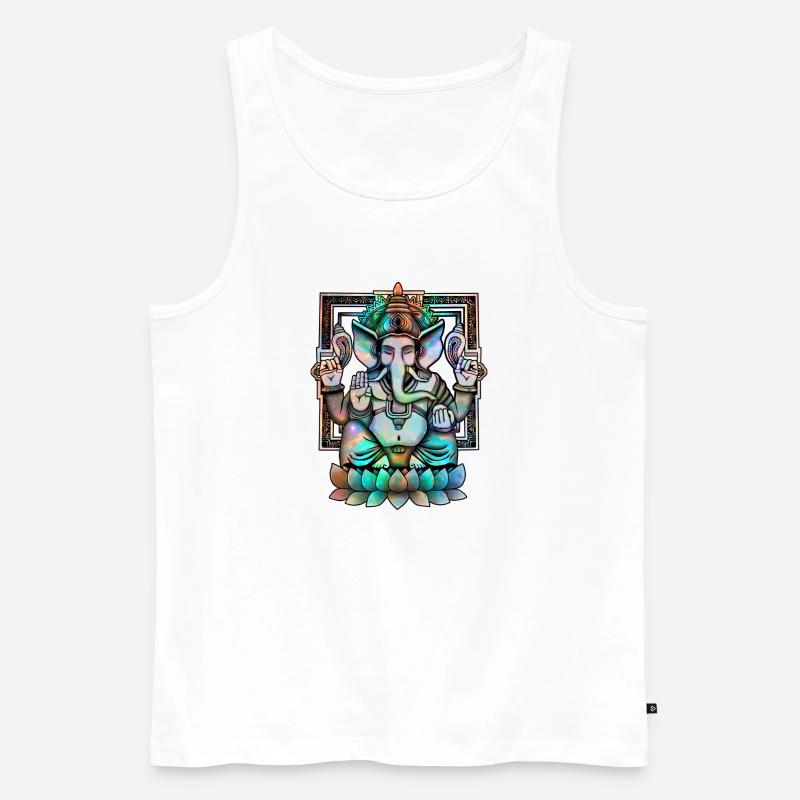 Cosmic Ganesh - Männer Premium Bio Tank Top - Weiß