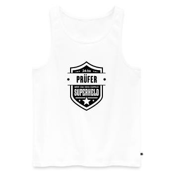 Super Prüfer - Männer Premium Bio Tank Top - Weiß - Vorne - Michal (187cm)