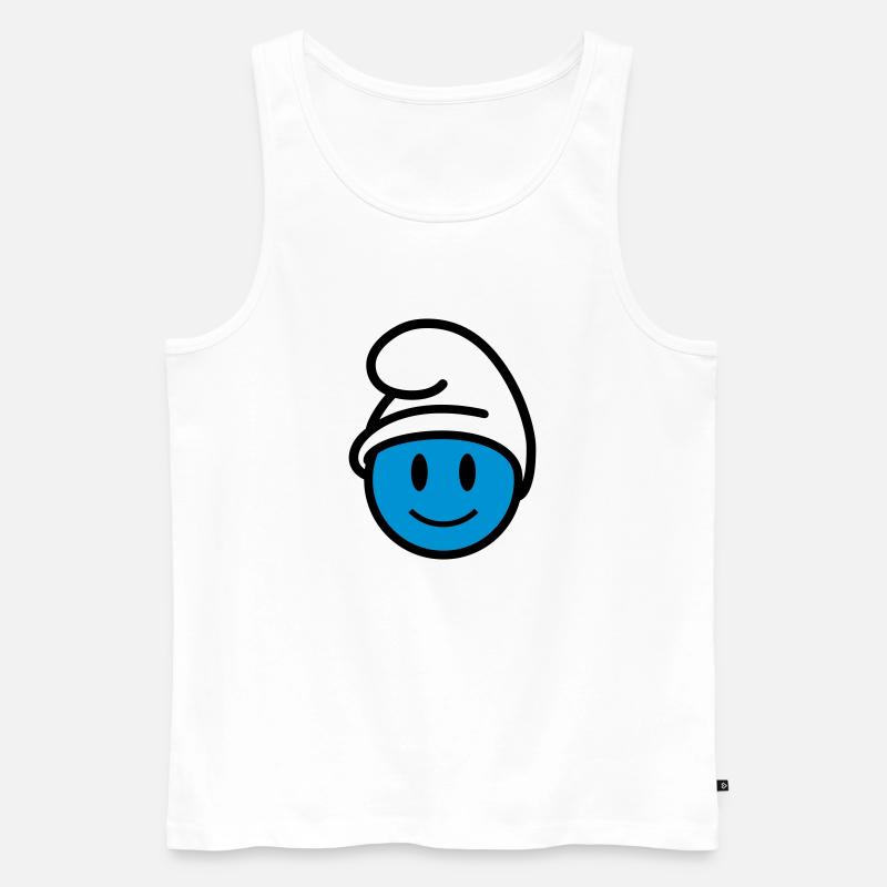 Smiley Strumpf Icon 3c - Männer Premium Bio Tank Top - Weiß