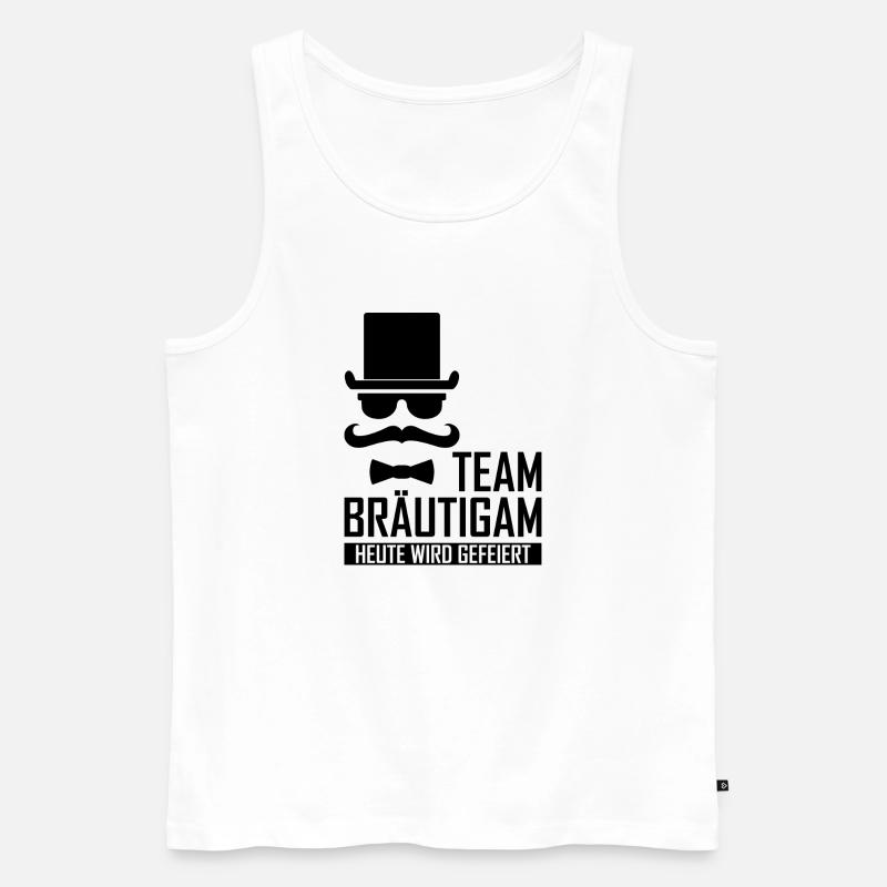 Team Bräutigam 7 - Männer Premium Bio Tank Top - Weiß