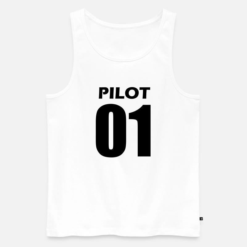 Pilot Partnerlook Geschenk - Männer Premium Bio Tank Top - Weiß