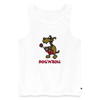 dog_n_roll_b_3c_white - Männer Premium Bio Tank Top - Weiß - Vorne - AI Model Male 178 light (178cm)