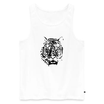 Le Tigre - Débardeur bio Premium Homme - blanc - Devant - Michal (187cm)