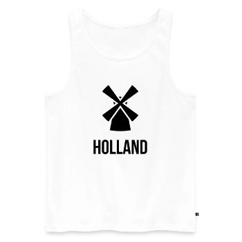 Moulin à vent Hollandais - Débardeur bio Premium Homme - blanc - Devant - AI Model Male 178 light (178cm)