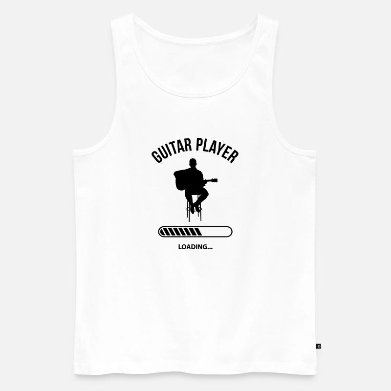 Guitar Player Loading - Männer Premium Bio Tank Top - Weiß