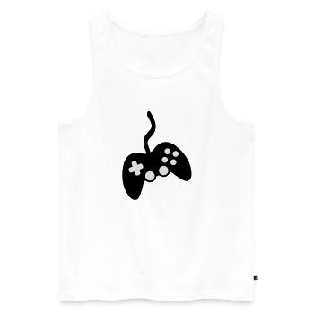 controller_play_f2 - Débardeur bio Premium Homme - blanc - Devant - Michal (187cm)