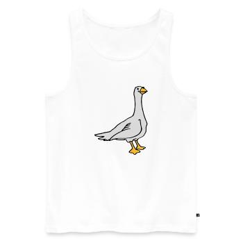 Goose - Men's Premium Organic Tank Top - white - Front - AI Model Male 178 light (178cm)