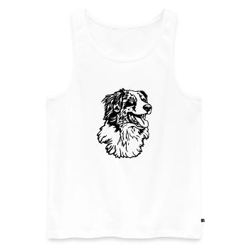 419 Australian Shepherd - Männer Premium Bio Tank Top - Weiß - Vorne - Michal (187cm)