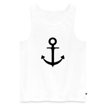 Anker - Männer Premium Bio Tank Top - Weiß - Vorne - Michal (187cm)