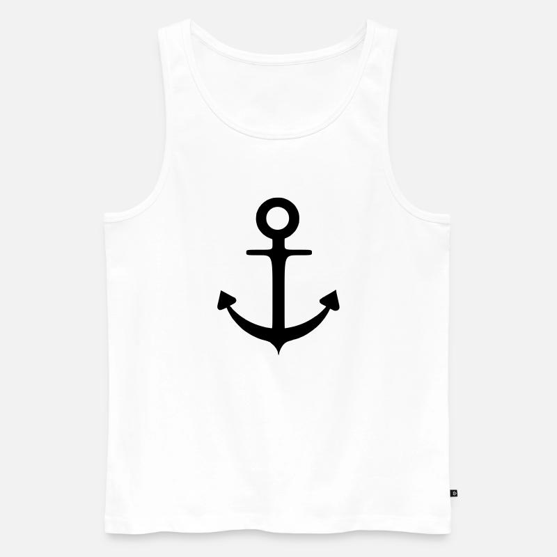 Anker - Männer Premium Bio Tank Top - Weiß