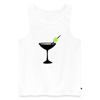 Cocktail Martini trinken - Männer Premium Bio Tank Top - Weiß - Vorne - Michal (187cm)