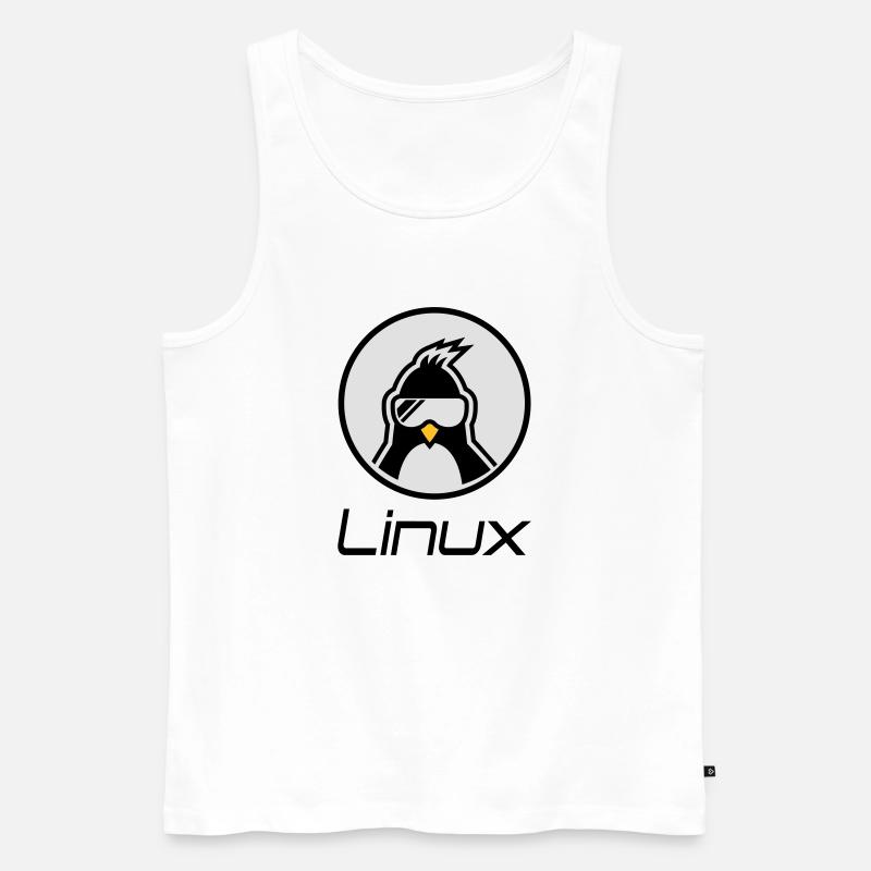 linux - Canottiera ecologica premium da uomo - bianco