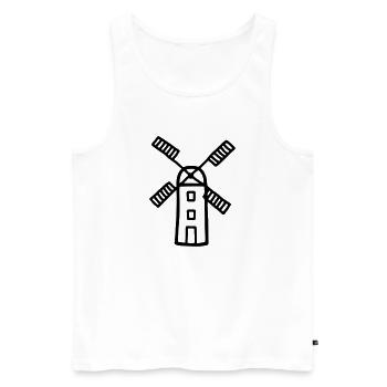 Moulin de vent - énergie éolienne - Débardeur bio Premium Homme - blanc - Devant - AI Model Male 178 light (178cm)