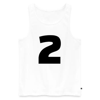 2 - Débardeur bio Premium Homme - blanc - Devant - AI Model Male 178 light (178cm)