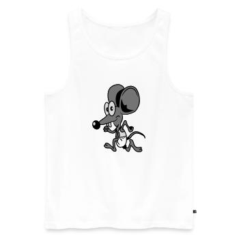 mouse run marathon - Men's Premium Organic Tank Top - white - Front - Michal (187cm)